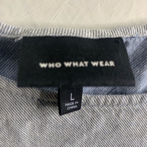 Who What Wear SZ LARGE Adorable button & roushed sleeve details. 💯 cotton - Picture 6 of 8